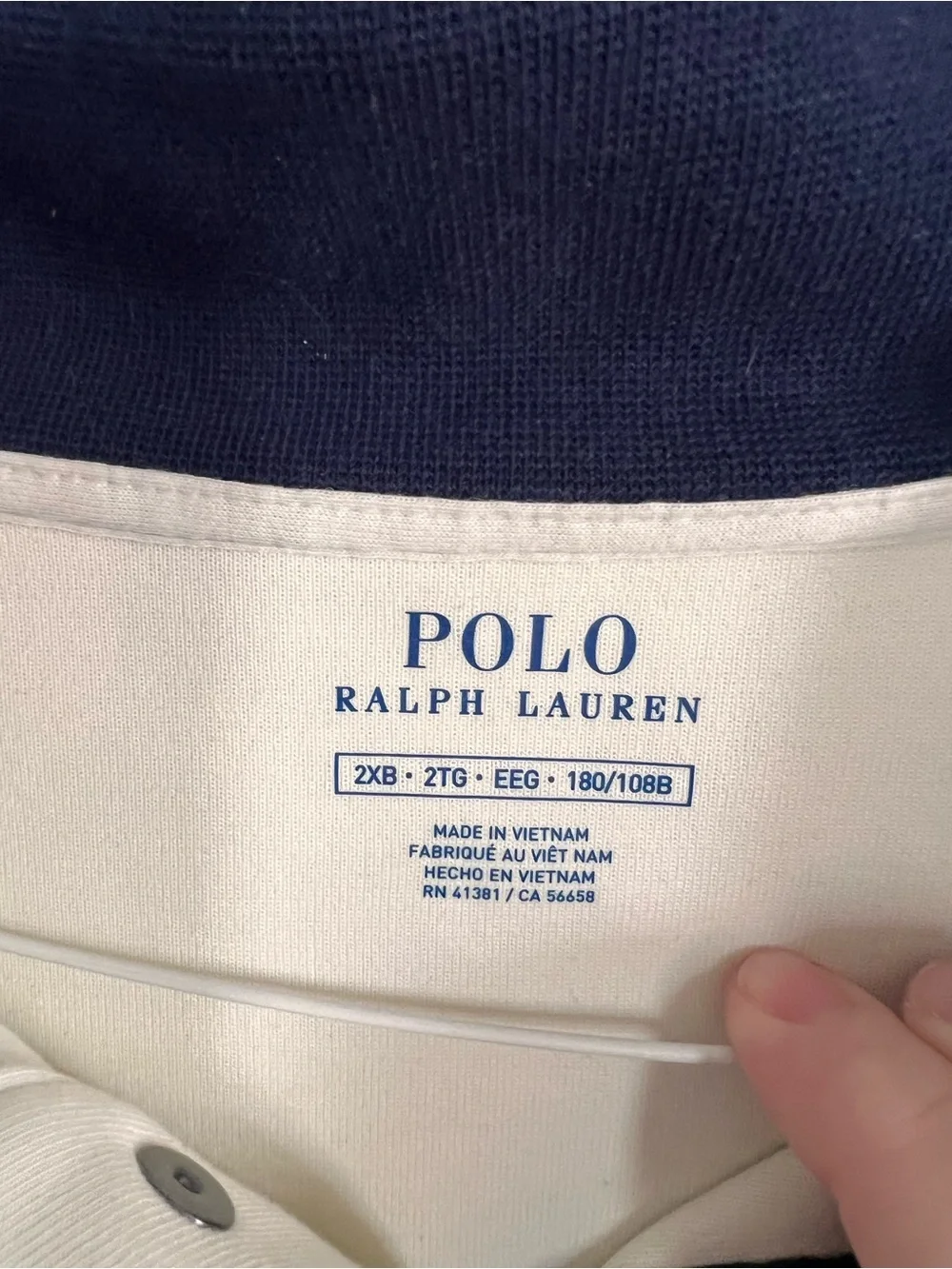 Polo Ralph Lauren Men’s Double Knit Quarter Snap Pullover Cream size 2XB